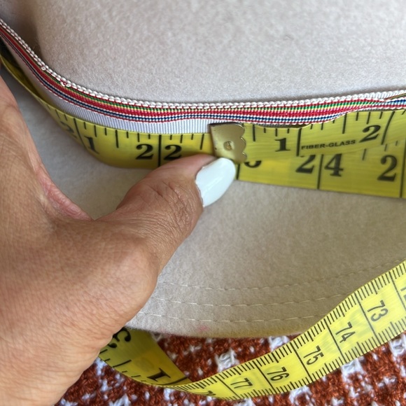 VTG Cream Wool Fedora Hat with Ribbon Band - Geo W Bollman - Picture 7 of 8